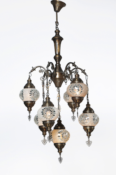 7in1 Antique Mosaic Pendant Chandelier